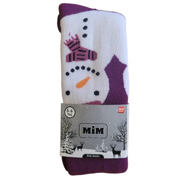 MiM Fleece Lined Footed Girls Tights, size 5 - Picture 2 of 4